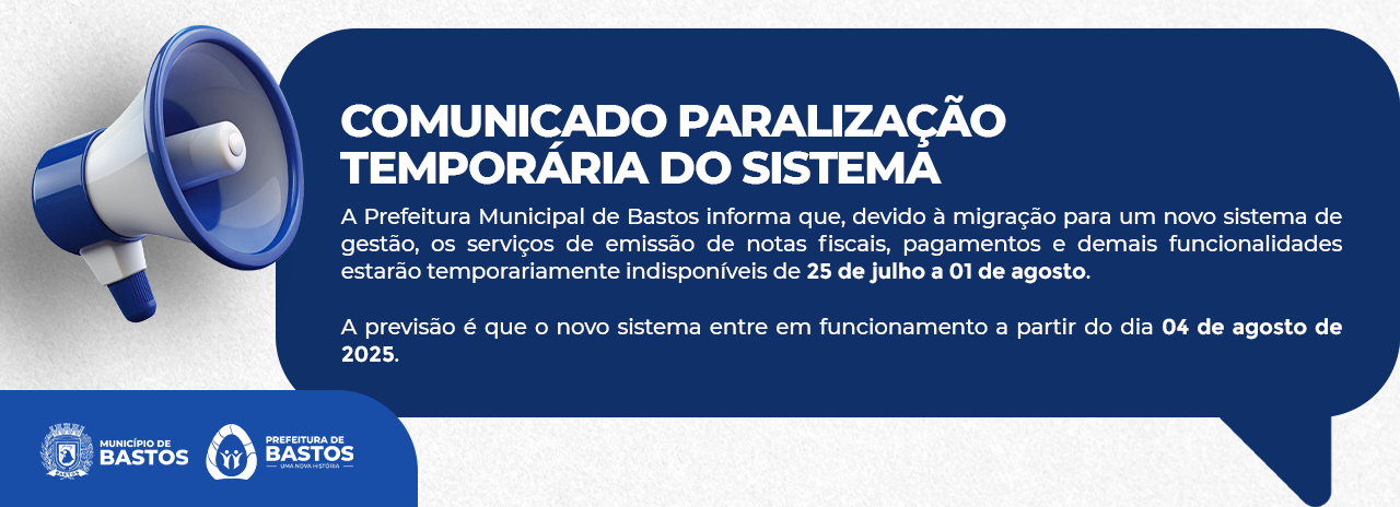 Comunicado mudança de sistema