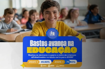 Bastos registra crescimento histórico na alfabetização e supera metas oficiais