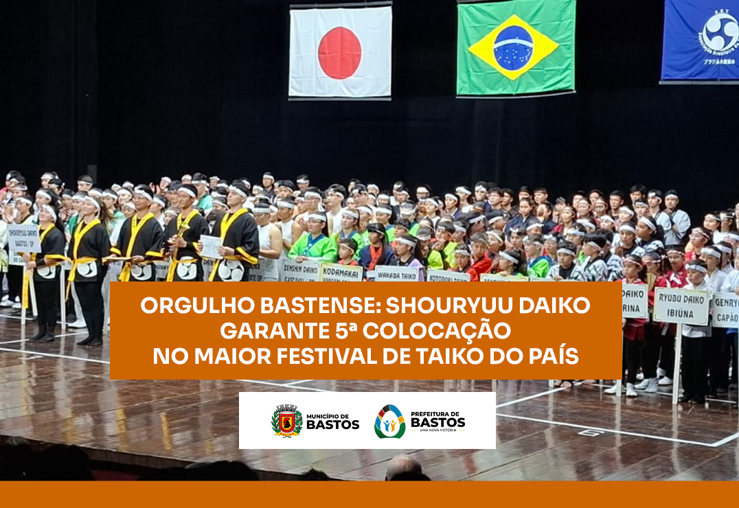 Taiko de Bastos volta com certificado e troféu na bagagem