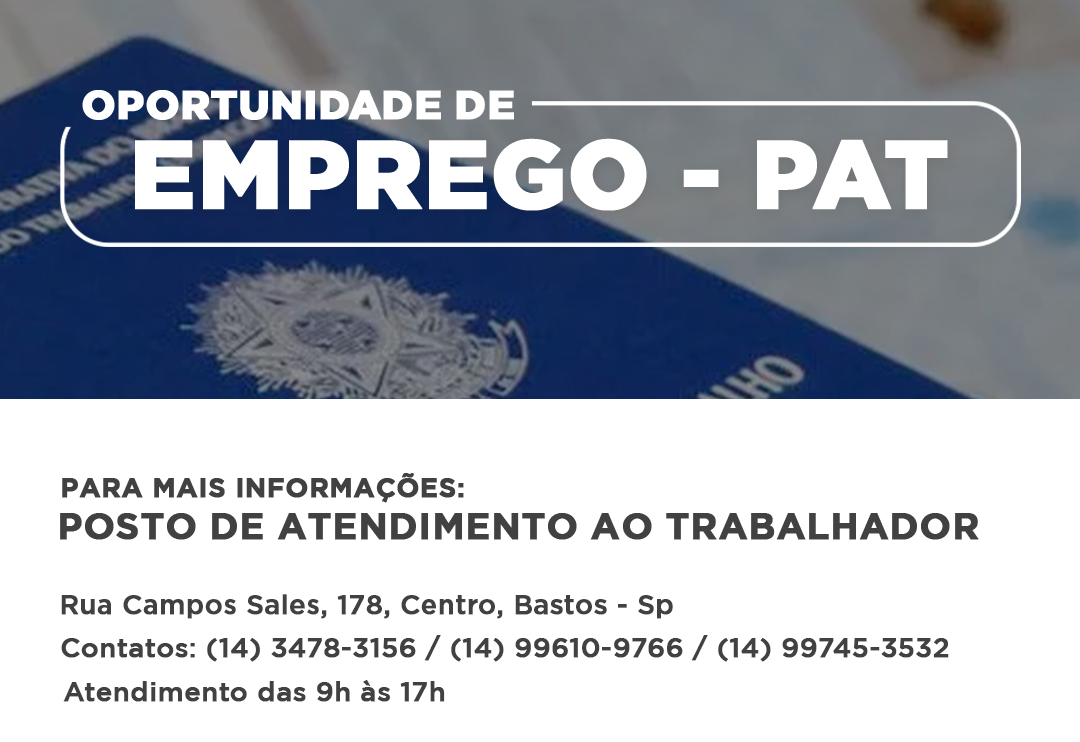 Novas oportunidades!