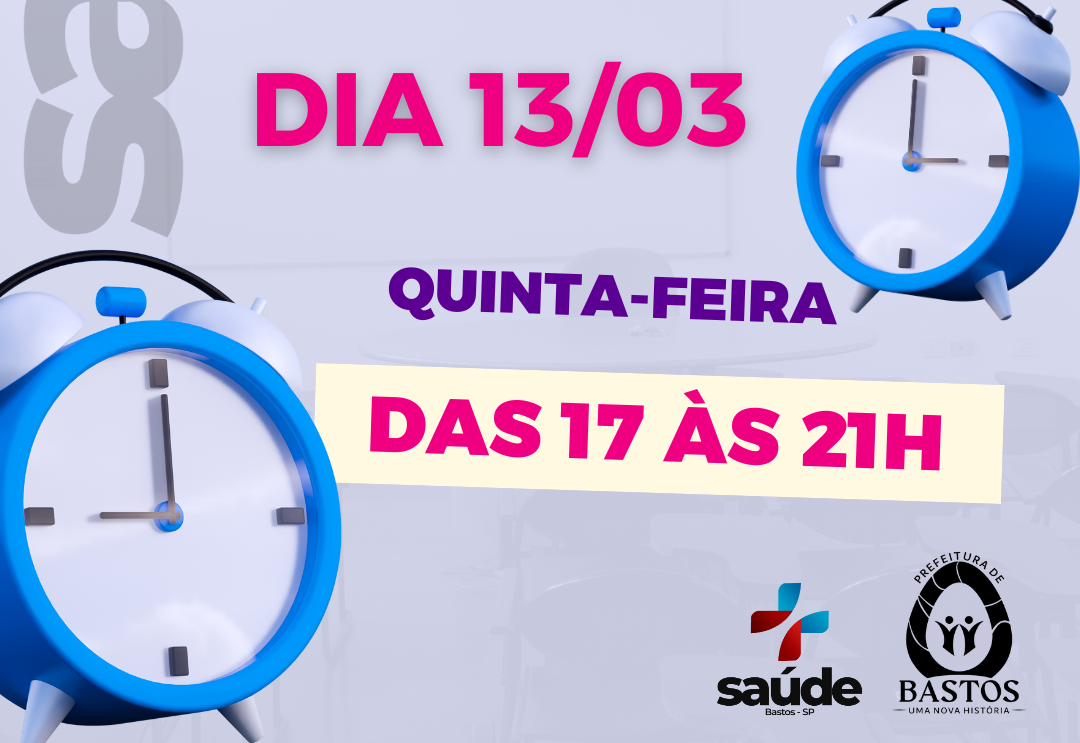 Atenção!!! Horário estendido