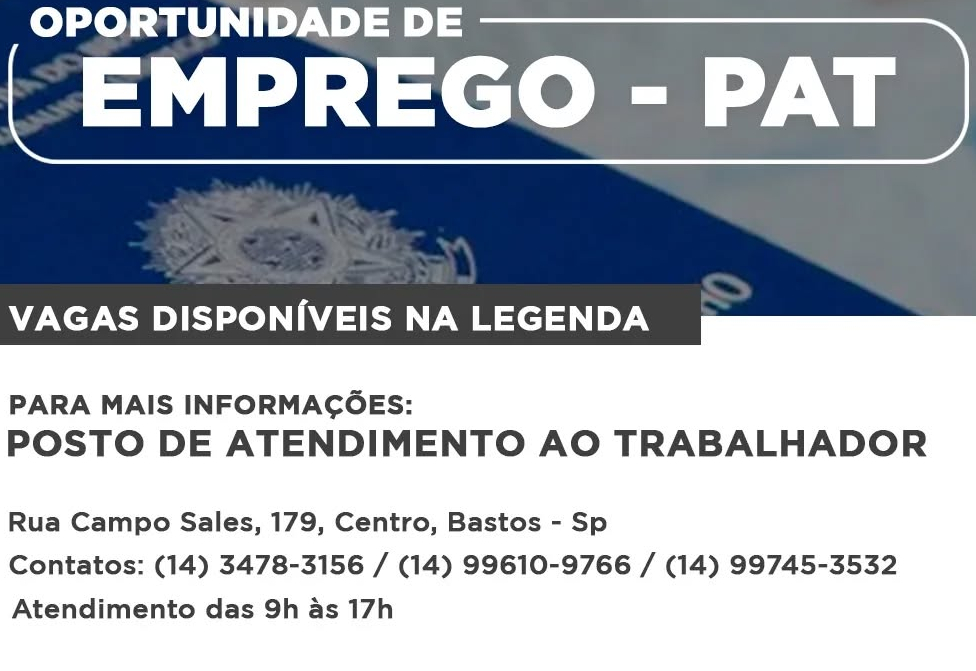 Novas oportunidades!